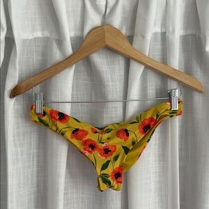 Tori Praver Swimwear Yellow and Red Floral Bikini Bottom